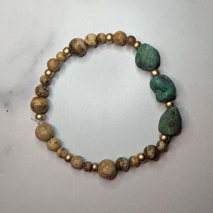 Handcrafted stone and wooden bracelet